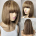 Peruca bobo cu breton blond suvitat